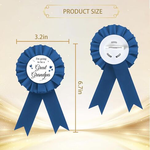 Blue Great Grandpa To Be Tinplate Badge, Gender Reveal Button Pin, Baby Shower Rosette Badge Pin for Great Grandparents, Brooch Buttons for Newborn Baby/Welcome Baby Party in Saudi Arabia