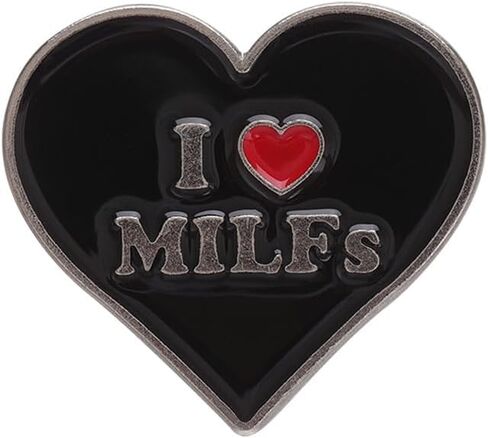I love MILFs Hot DADS Hot Moms Spicy Mom heart shaped Enamel Lapel Pin brooch badge Jewelry accessories in Kuwait