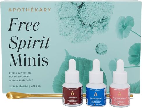 مجموعة Apothékary Free Spirit Minis Set صبغات عشبية، مستوحاة من النبيذ الأحمر والأبيض والوردي، خالية من السكر، 45 وجبة in Kuwait