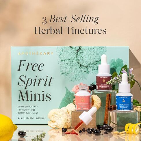 مجموعة Apothékary Free Spirit Minis Set صبغات عشبية، مستوحاة من النبيذ الأحمر والأبيض والوردي، خالية من السكر، 45 وجبة in Kuwait