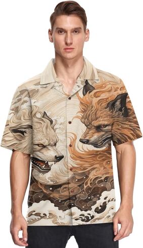 Men's Hawaiian Shirts Retro Antique Pirates Adventure Treasure Map Compass Short Sleeve Beach Shirt Button Down Summer Shirts in Saudi Arabia