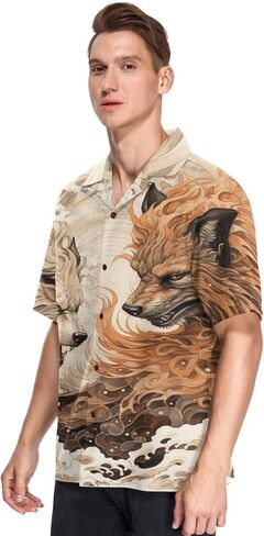 Men's Hawaiian Shirts Retro Antique Pirates Adventure Treasure Map Compass Short Sleeve Beach Shirt Button Down Summer Shirts in Saudi Arabia