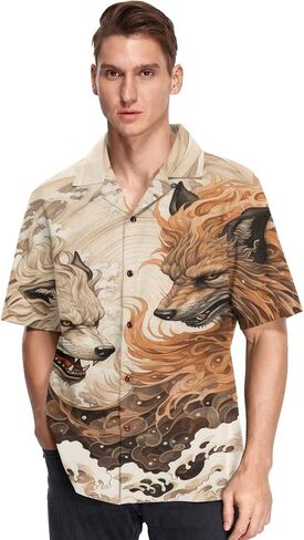 Men's Hawaiian Shirts Retro Antique Pirates Adventure Treasure Map Compass Short Sleeve Beach Shirt Button Down Summer Shirts in Saudi Arabia