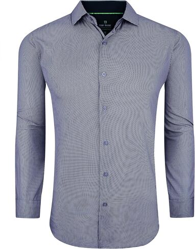 Slim Fit Performance Long Sleeve Mini Plaid Casual Button Down Shirt in Saudi Arabia