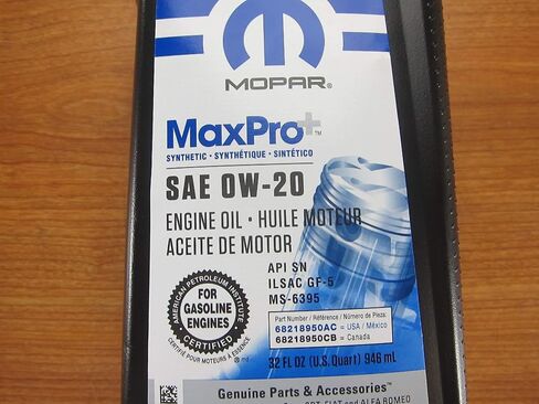 ربع لتر من زيت المحرك الاصطناعي الكامل MaxPro SAE OW-20 الجديد من Mopar OEM in Saudi Arabia
