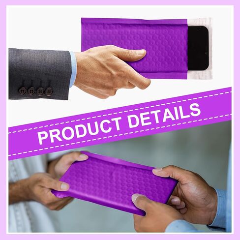 200 Pcs Bubble Mailer 4 x 8 Inch Poly Padded Envelope Self Adhesive Shipping Bubble Envelopes Waterproof Bubble Packaging Envelopes for Shipping, Mailing, Packaging, Small Business (Purple) in Saudi Arabia