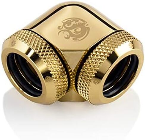 Bitspower Dual Enhance Multi-Link Adapter Fitting for 14mm OD Rigid Tubing, 90 Degree Angle, True Brass in Saudi Arabia