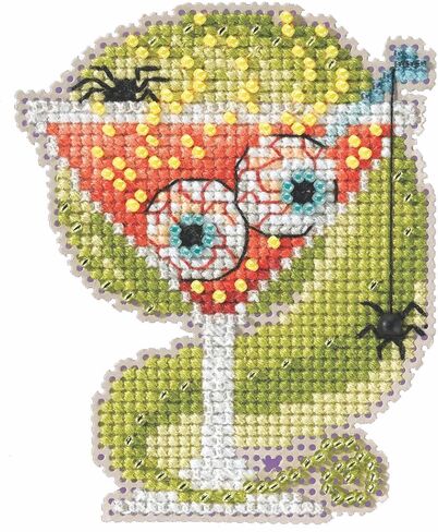 Eyeball Martini Beaded Counted Cross Stitch Ornament Kit Mill Hill 2022 Autumn Harvest MH182223 multi in Saudi Arabia