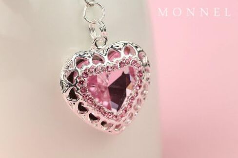 Z637 Crystal Pink Heart Love Pendant Charm Big Key Ring Keychain in Saudi Arabia