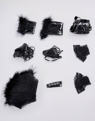 MEOWCOS Women's Lingerie Set Top and Panty Two-piece Exotic Lingerie with Gloves Stockings and Tulle Skirt in Saudi Arabia
