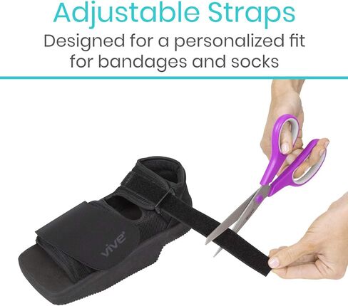 Vive Wedge Post-Op Shoe - Offloading Boot for Heel or Ankle Pain - Medical Foot Recovery for Bone or Soft Tissue Surgery, Fracture, Plantar Fasciitis, Ulcerations, Feet (Men's 7-9, Women's 8.5-10) in Saudi Arabia