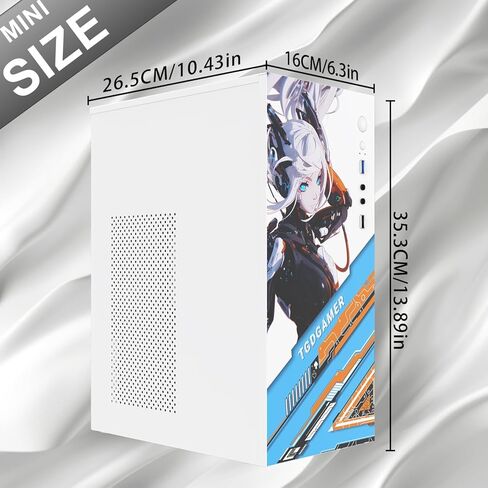 حافظة matx، حافظة itx، حافظة كمبيوتر Micro ATX للمكتب، تدعم MATX، Mini-ITX، حافظة Micro ATX رفيعة مع منفذ USB2.0x2 I/O، أسود بدون مراوح، أبيض in Kuwait