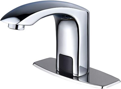 HALO Automatic Commercial Sensor Grifo Touchless Bathroom Faucet with Hole Cover Deck Plate Motion Activated Hands Free Vessel Sink Robinet Brushed Nickel in Saudi Arabia