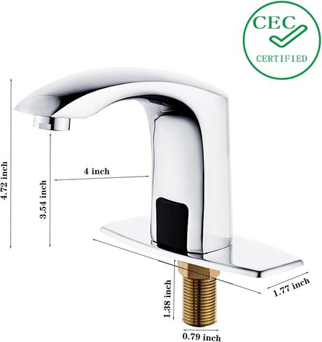 HALO Automatic Commercial Sensor Grifo Touchless Bathroom Faucet with Hole Cover Deck Plate Motion Activated Hands Free Vessel Sink Robinet Brushed Nickel in Saudi Arabia
