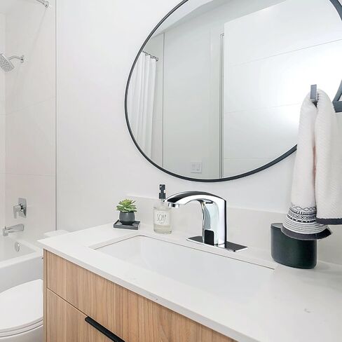 HALO Automatic Commercial Sensor Grifo Touchless Bathroom Faucet with Hole Cover Deck Plate Motion Activated Hands Free Vessel Sink Robinet Brushed Nickel in Saudi Arabia