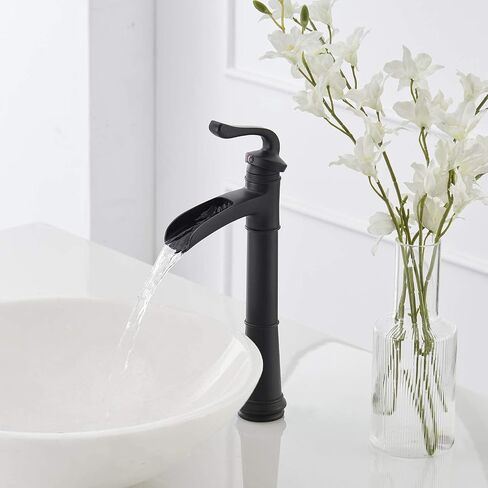 Vessel Sink Faucet, Waterfall Vessel Faucet, Brushed Nickel Tall Bathroom Faucet, Farmhouse Single Hole Single Handle Brush Nickel Vanity RV with Pop Up Drain without Overflow in Saudi Arabia