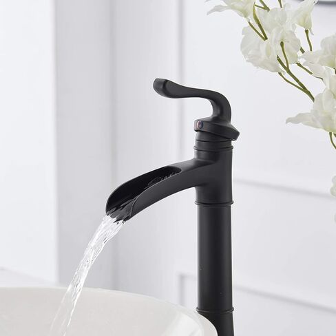 Vessel Sink Faucet, Waterfall Vessel Faucet, Brushed Nickel Tall Bathroom Faucet, Farmhouse Single Hole Single Handle Brush Nickel Vanity RV with Pop Up Drain without Overflow in Saudi Arabia