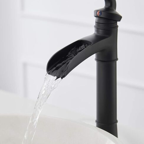 Vessel Sink Faucet, Waterfall Vessel Faucet, Brushed Nickel Tall Bathroom Faucet, Farmhouse Single Hole Single Handle Brush Nickel Vanity RV with Pop Up Drain without Overflow in Saudi Arabia
