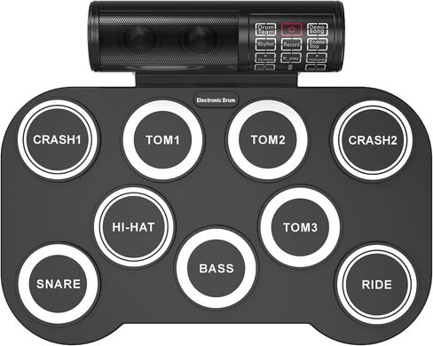 Electronic Drum Set, Roll Up Drum Kit with Drum Sticks, Electric Drums, Drum Pad Electronics for Kids (9 Pads) with 5 Different Drum Kit, 10 Unique Rhythms, Bulit-in Double Speakers(Rainbow) in Saudi Arabia