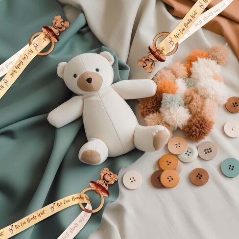 50 Pcs Bear Acrylic Baby Pacifiers Baby Shower Pacifiers Necklace Boy Pacifier Bulk Pacifiers for Baby Shower Game Pacifiers Ribbon Necklace for Party Favors Prize Decorations (Blue) in Saudi Arabia