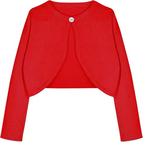 Arshiner Girls Open Front Shrug Cardigan Kids Children Knit Long Sleeve Bolero with Button Closure in Saudi Arabia