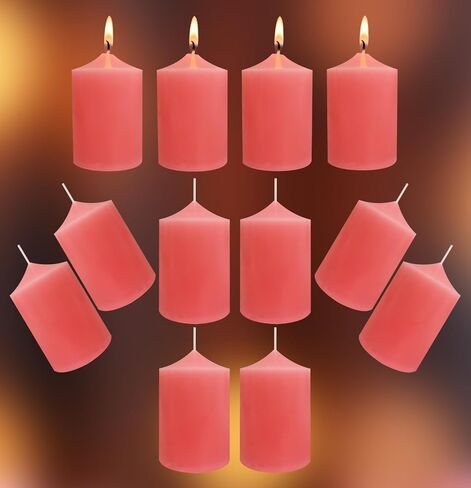 12 Pack 2x3 Hand Poured White Dripless Pillar Candles, Ivory, Soy Candles, Non-Toxic, Unscented, Smokeless, Long Burning, Emergency, for Home Decor, Dining Table, Party, Romantic Mood Lighting in Saudi Arabia