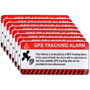 Anti-Theft GPS Tracking Sticker Set, Self Adhesive Car Decals with Warning Sign Decal or Static Cling Decal Inside Car Window, Car, Motorcycle, Bike, Vehicle Anti-Theft Security Sign (8)