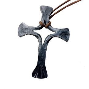ARTIZANSTORE Medieval cross iron pendant