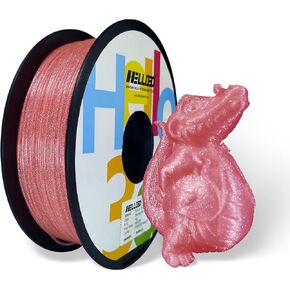 HELLO3D خيوط PLA لامعة فضية 1.75 مم، طباعة ثلاثية الأبعاد لامعة PLA خيوط 1 كجم/بكرة، سطح فلاش السماء المرصعة بالنجوم، دقة الأبعاد +/- 0.05 مم، متوافق مع معظم طابعات/أقلام FDM ثلاثية الأبعاد