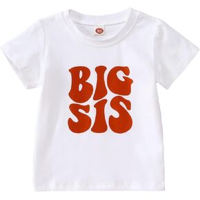 CM C&M WODRO Big Sister Toddler Shirt Big Sis Shirts Pregnancy Announcement Tee Promoted to Girls Outfit Summer Clothes