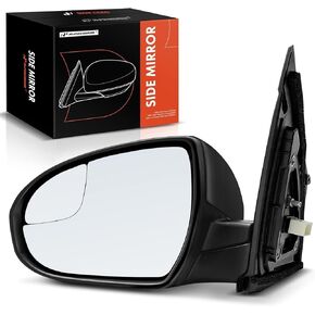 A-Premium Driver Side Power Door Mirror - Compatible with Hyundai Tucson 2016 2017 2018 - Heated Manual Folding Black Outside Rear View Mirror - Replace# 87610D3410