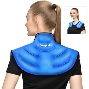 Ice Pack for Neck and Shoulder Pain Relief, Gel Neck Ice Pack Wrap Reusable Hot Cold Compress Therapy Upper Back Ice Pack for Injuries, Swelling, Cervical Surgery, Sprain