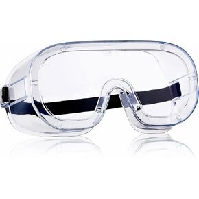 NoCry Protective Non-Vented Safety Lab Goggles with Anti-Fog Coating, Clear Scratch-Resistant Lenses, Universal OTG Fit, an Adjustable Headband, ANSI Z87.1 Rating, and UV Protection