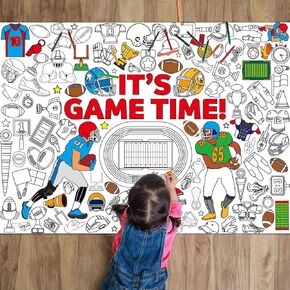 Football Coloring Poster for Kids Giant Coloring Poster Large Rugby Super Football Coloring Tablecloth Jumbo Coloring Books for kids Classroom Home Birthday Party Supplies Favor