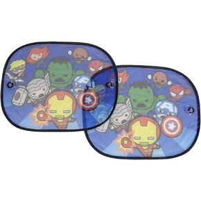 Plasticolor Marvel Kawaii Superheros Side Window Sunshade - Auto Car Truck SUV Vehicle - Pop Up Style - Pair