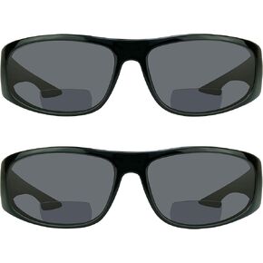 proSPORT Bifocal Sun Reader Sunglasses for Men and Women Sporty Wraparound Full Frame with Nearly Invisible Reading Line