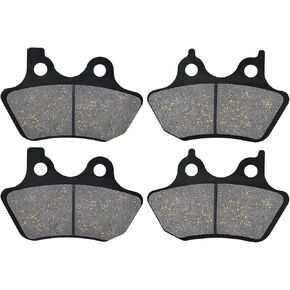 AHL Semi-metallic Front & Rear Brake Pads Set for SPORTSTER SERIES XL Sportster 1200c Custom 2000-2003/HARLEY XL Sportster 1200 S Sport 2000-2003/Touring Series FLHRi/FLHR Road King 2000-2007