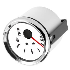 Trim Gauge,Artilaura Trim Gauge for Boat,Automotive Instrument Panel Gauge Kits,Boat Trim Balance Gauge Meter IP67 Waterproof with Red Backlight 52mm Ship Yacht Marine (White)