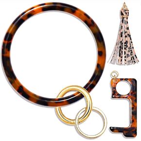 Key Ring Bracelet Wrist Keychain Bracelet Acetate Resin Keychain Wristlet Car Keychain For Women