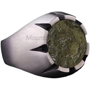 Natural Moldavite Ring, 925 Sterling Silver, Moldavite Ring For Men, Healing Crystal, Handmade Silver Ring, Gift For Him