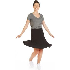 Snoga Athletics Twirly Skirt 23in Pull On Midi Fit and Flare Skirt for Women, Poly Jersey Modest Knee Length Skirt