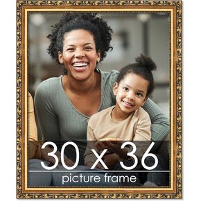 Poster Palooza 3x3 Traditional Gold Complete Wood Square Picture Frame with UV Acrylic Plexiglass, Foam Board Backing & Hardware Included - 3x3 Inch Frame