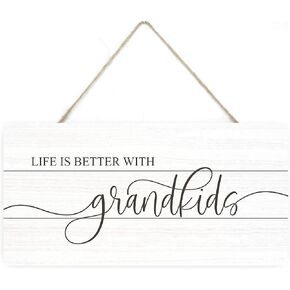 MRC Wood Products Life Is Better with Grandkids Wooden Plank Sign 5x10