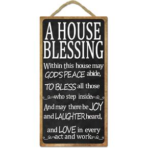 لافتة خشبية مزخرفة للتعليق على الحائط من SUPERDANT، لوحة خشبية مستطيلة الشكل لديكور الحائط، لوحة خشبية معلقة لديكور المنزل، 9.8 × 5.1 × 0.19 بوصة in Kuwait