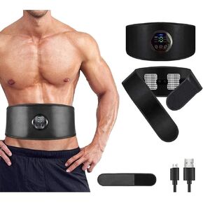 EMS Muscle Stimulator Muscle Toning Training Belt, Muscle Toner Waist Trimmer Equipment for Men Women, Abs Fitness Belt Workout Rechargeable Abs Muscle Training Gear