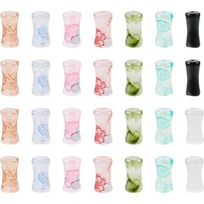 KISSITTY 160pcs Glass Tube Beads for Bracelets Bamboo Stick Spacer Beads 8 Colors Colorful Glass Crystal Craft Beads for Earrings Necklaces Jewelry Making for Women Jewelry Gift