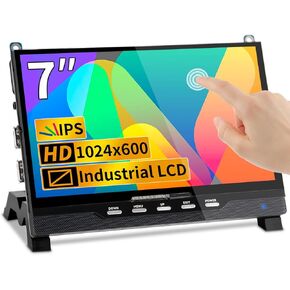 7 Inch HDMI Touchscreen Display Compatible with Raspberry Pi 5,1024x600 Pixel IPS,Sunlight Readable,Built-in Speakers，Driver-Free