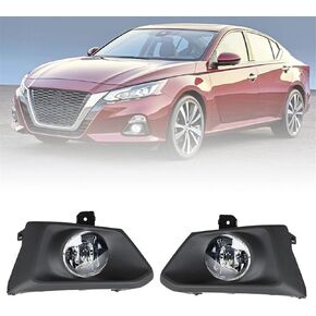 2Pcs Fog Lights Assembly Replacement for 2019 2020 Nissan Altima Clear Lens with Front Bumper Bezel Wires Switch Bulbs Kit Left+Right Side (Passenger & Driver Side)