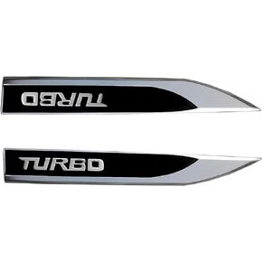 OnlyYou.X Turbo Emblem Turbo Badge Left and Right Turbo Sticker Compatible with Universal Pickup and Car Red Chrome 2 Piece Metal