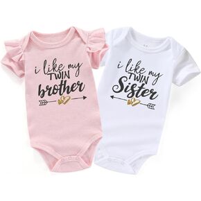 I Like My Twin Brother Sister Newborn Twins Outfits Boy And Girl Baby Items outfits matching